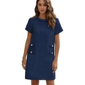 NWT SeeLuNa Women Mini Skirt Causal Dress - Navy, XL